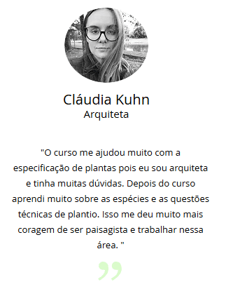 Curso de Projetos de Biopaisagismo depoimento e resultados reais