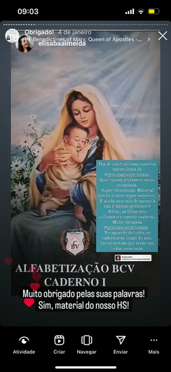 Apostila de Alfabetização BCV depoimento e resultados reais