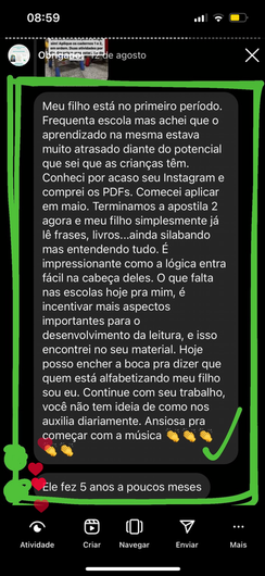 Apostila de Alfabetização BCV depoimento e resultados reais