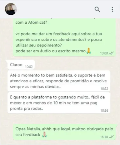 Atomicat depoimentos e resultados reais