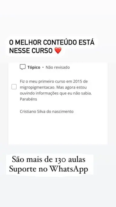 Mestre da Micropigmentação 2.0 depoimentos e resultados reais