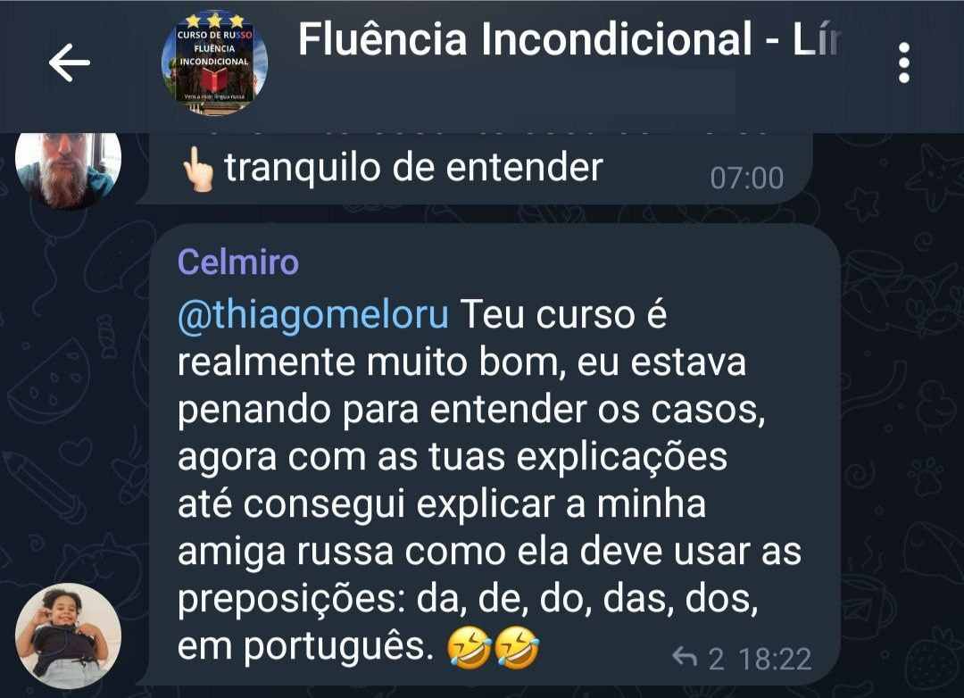 Curso de Russo Fluência Incondicional depoimentos e resultados reais