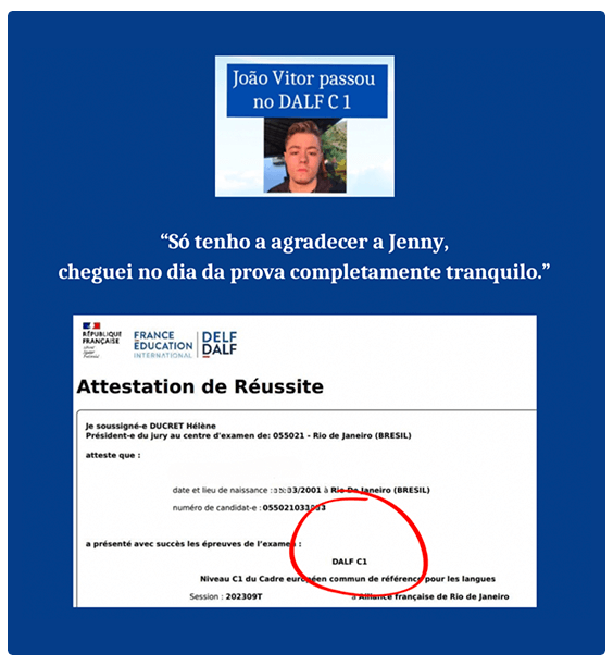 Curso Dominando o francês - Do zero ao nível B2 (CLB7) depoimentos e resultados reais