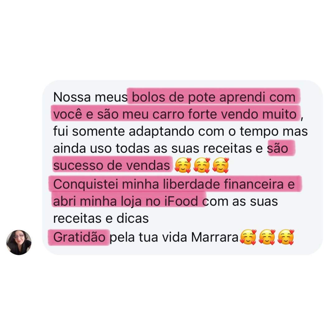 Curso O Novo Bolo no Pote depoimentos e resultados reais