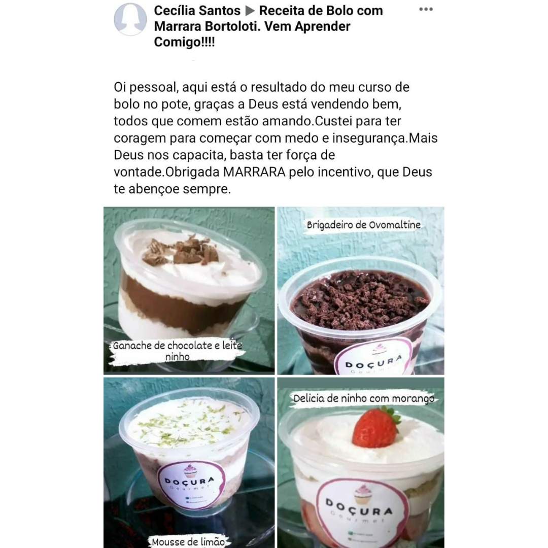 Curso O Novo Bolo no Pote depoimentos e resultados reais