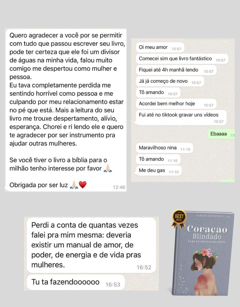 Livro Coração Blindado: Pare de mendigar afeto depoimentos e resultados reais