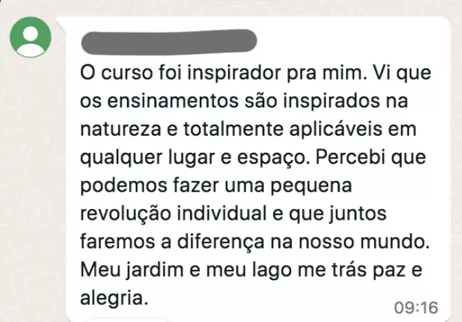 Curso O Maravilhoso Mundo dos Jardins Agroecológicos depoimentos e resultados reais