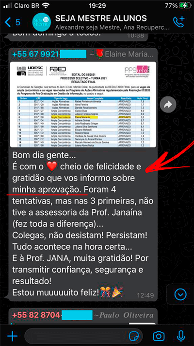 Curso Seja Mestre depoimentos e resultados reais
