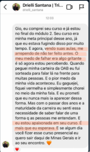 Orátole - Formação em Oratória Jurídica depoimentos e resultados reais