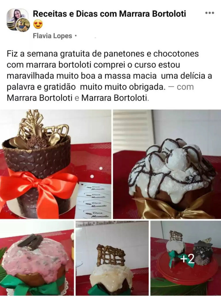Panetones e Chocotones de Milhões da Marrara Bortoloti depoimentos e resultados reais