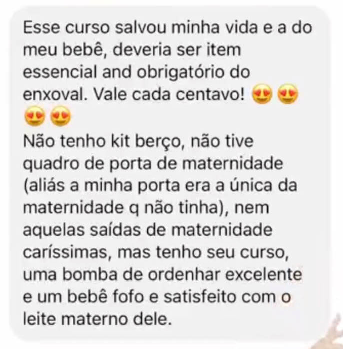 Curso Como Aumentar a Produção de Leite Materno depoimentos e resultados reais