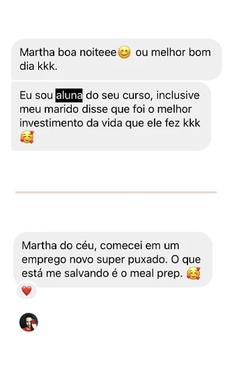 Meal Prep com Martha Guterres depoimentos e resultados reais