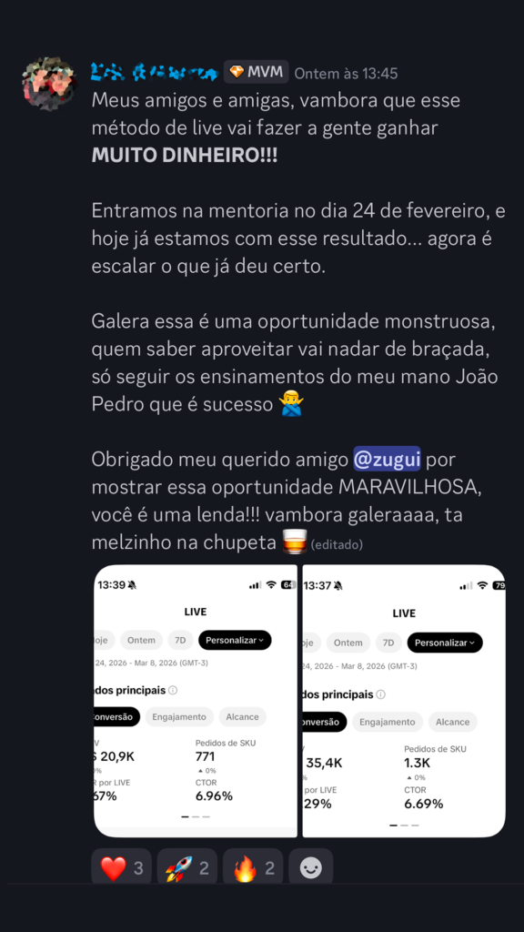 Mentoria LiveCode TikTok depoimentos e resultados reais